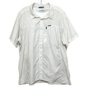 Columbia Mens Fishing Shirt XXL White‎ Outdoors Sports Lightweight Summer Travel